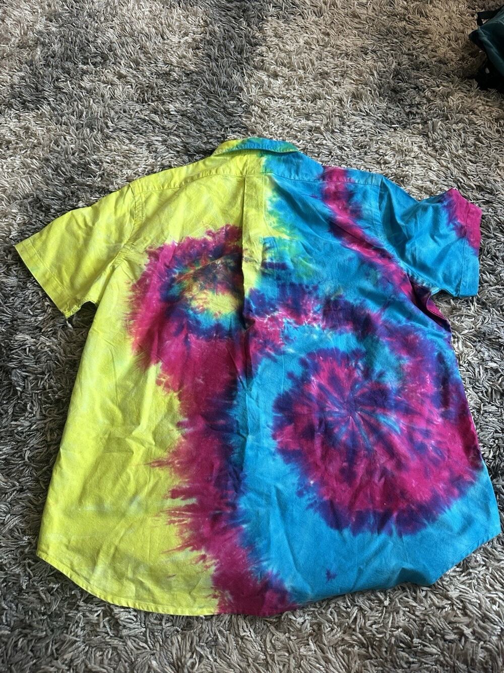 Polo Ralph Lauren Men Classic Fit Pony Colorful Tie Dye Oxford Shirt - XL